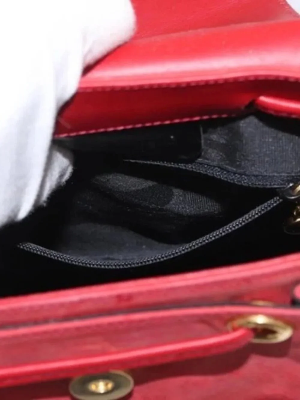 Salvatore Ferragamo Vala Backpack Suede Red Gold Auth BA11218
